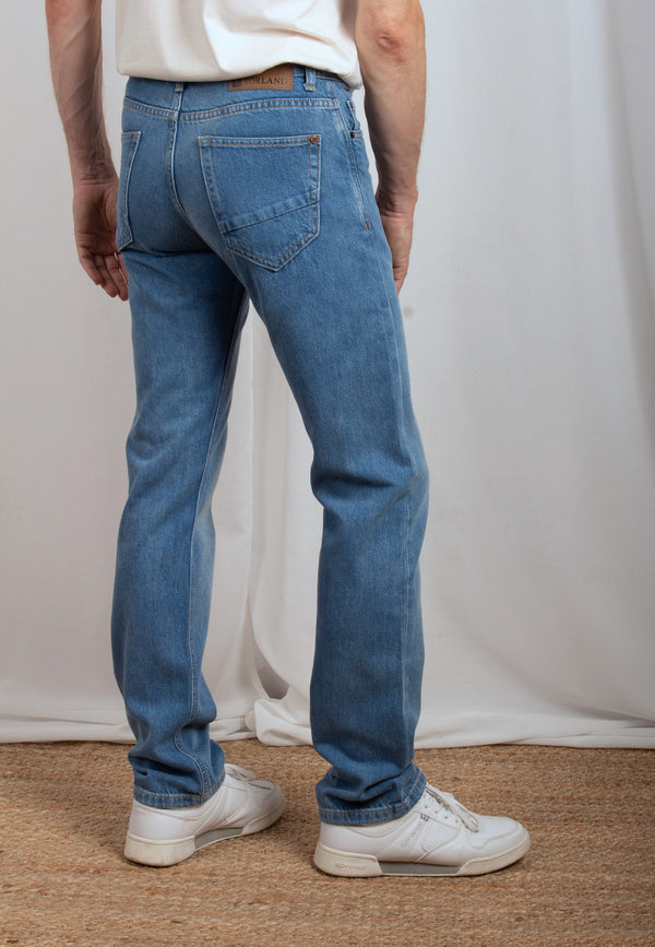 Nachhaltige Straight Fit Herrenjeans aus 100% Baumwolle in Mid Indigo