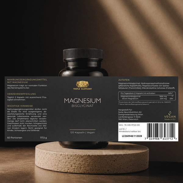 Magnesium Bisglycinat, 120 Kapseln
