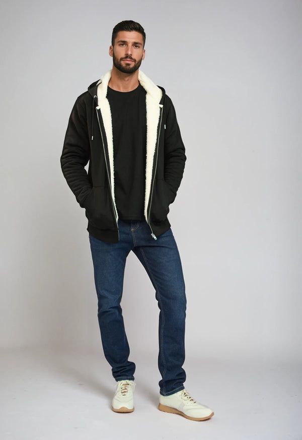HYGGER SHERPA | Unisex Zip-Hoodie mit Sherpa-Innenfutter