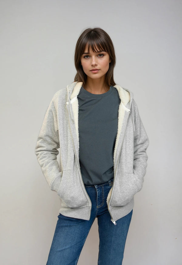 HYGGER SHERPA | Unisex Zip-Hoodie mit Sherpa-Innenfutter