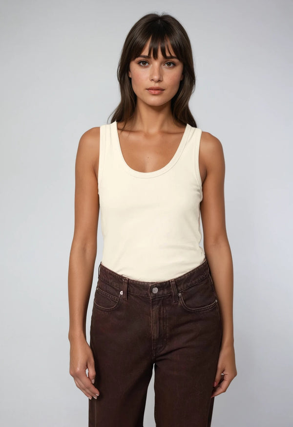AVA | sustainable slim fit women's tank top made from 100 % organic cotton
